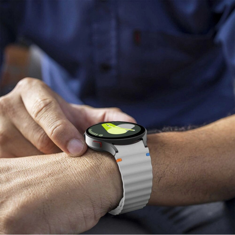 Tech-Protect Siliconen sportband voor Samsung Galaxy Watch 4/5/5 Pro/6/7/FE, Starlight