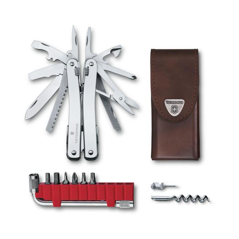 Victorinox Swiss Tool Spirit X Plus multitool, roestvrij staal, leer, 105 mm (3.0235.L)