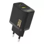 Dudao A27TEU PD 30W GaN wandlader, USB-A + USB-C, zwart