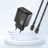 Dudao A27TEU PD 30W GaN wandlader, USB-A + USB-C, zwart