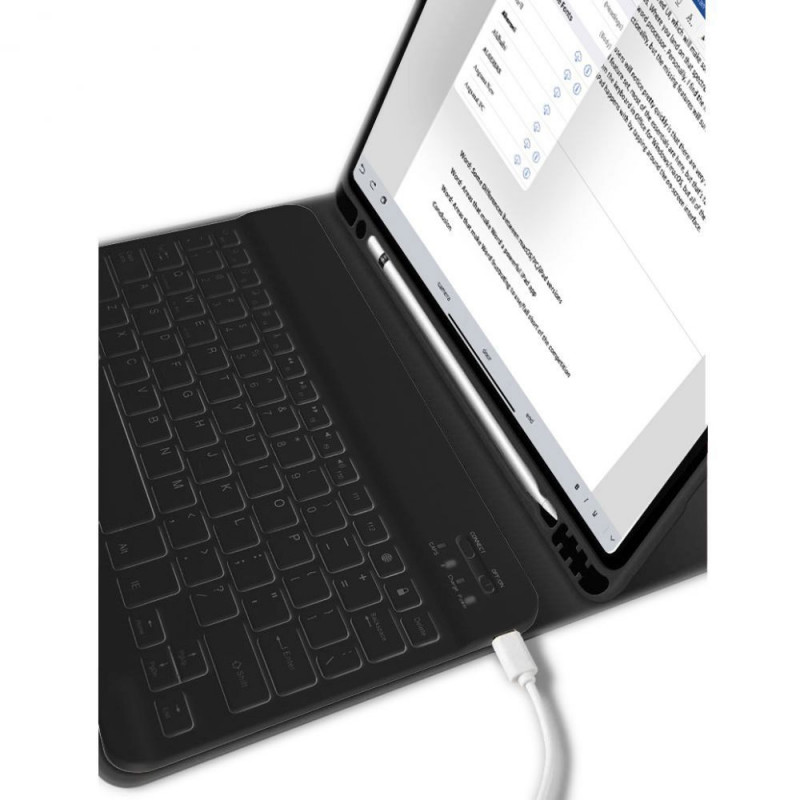 Tech-Protect SC Pen + Keyboard Apple iPad 10.9 (2022) / iPad 11 (2025) hoes met toetsenbord, zwart