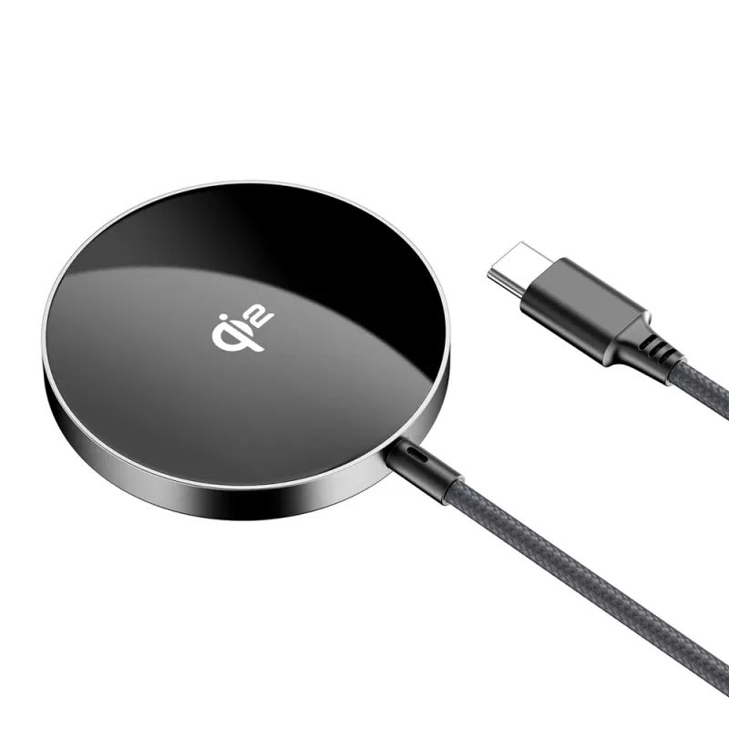 Acefast E24 Qi2 15W magnetische draadloze oplader met 1,2 m USB-C-kabel, zwart