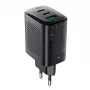 Acefast A108 GaN PD 67W wandlader, 2x USB-C, 1x USB-A, zwart