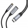 Tech-Protect Ultraboost USB-C naar USB-C en mini-jack 3,5 mm adapter, 60W, zwart