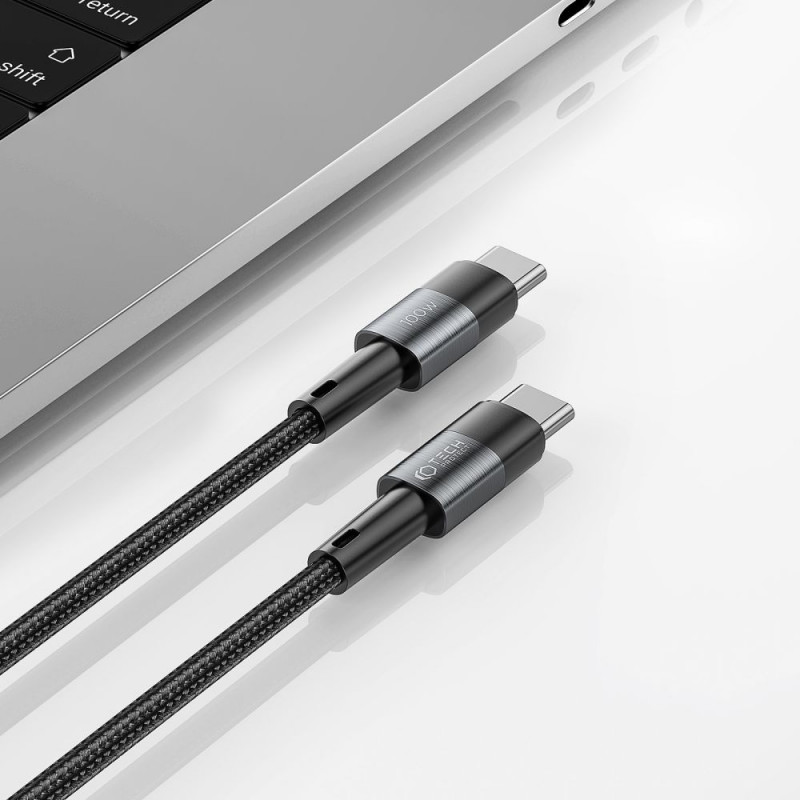 Tech-Protect Ultraboost USB-C PD-kabel, 100W, 5A, 25 cm, grijs