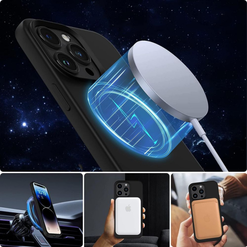 Tech-Protect siliconen MagSafe-hoesje voor Apple iPhone 13 / 14, zwart (THP2235)