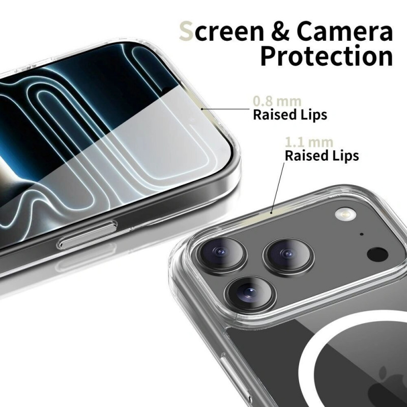 Tech-Protect Flexair Hybrid CC MagSafe-hoesje voor Apple iPhone 17 Pro, transparant