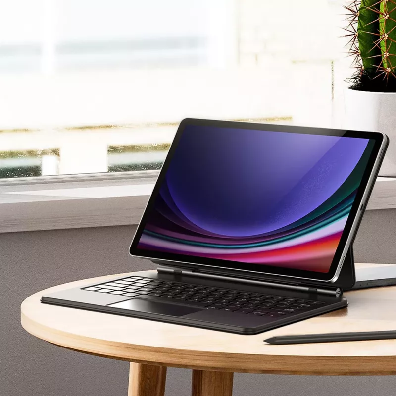 Dux Ducis MK-serie toetsenbordhoes met Bluetooth-toetsenbord voor Samsung Galaxy Tab S9+ / S8+ / S7+, zwart