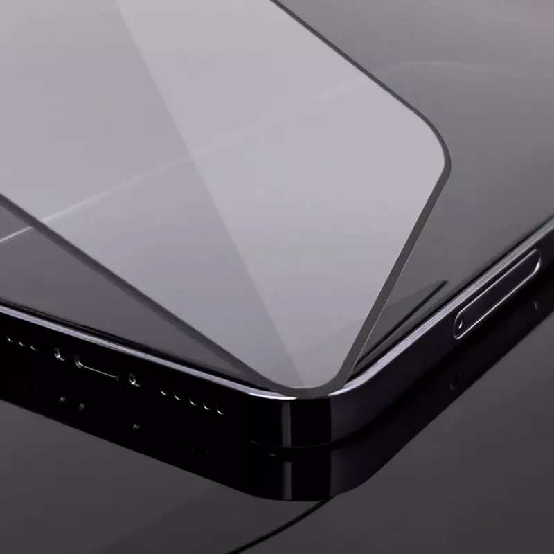 Wozinsky Full Glue Case Friendly gehard glas met frame voor iPhone 15 Pro Max, zwart