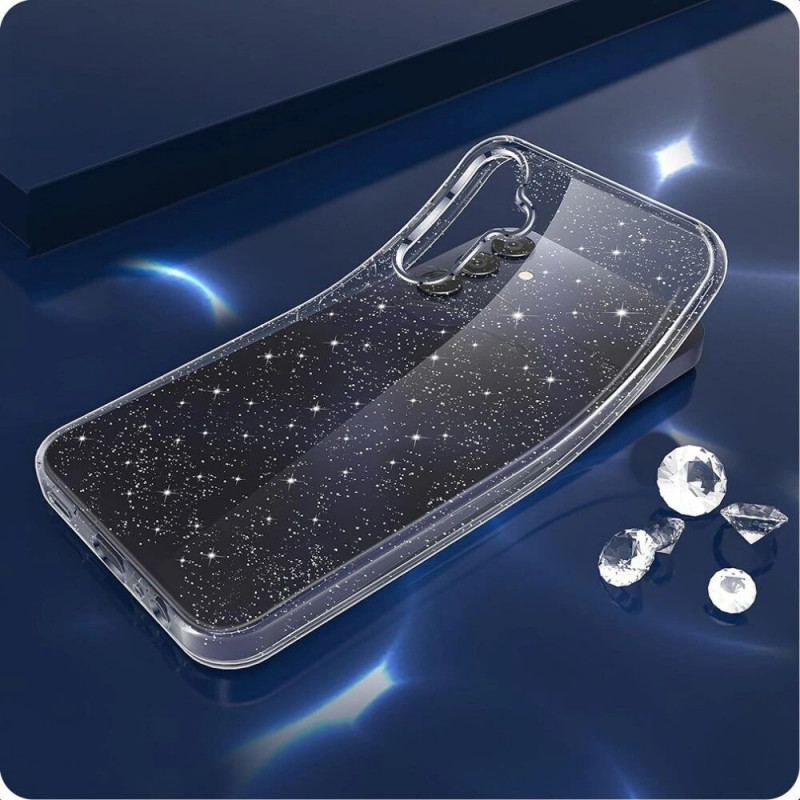 Tech-Protect FlexAir-hoesje voor Samsung Galaxy S25, transparant glitter