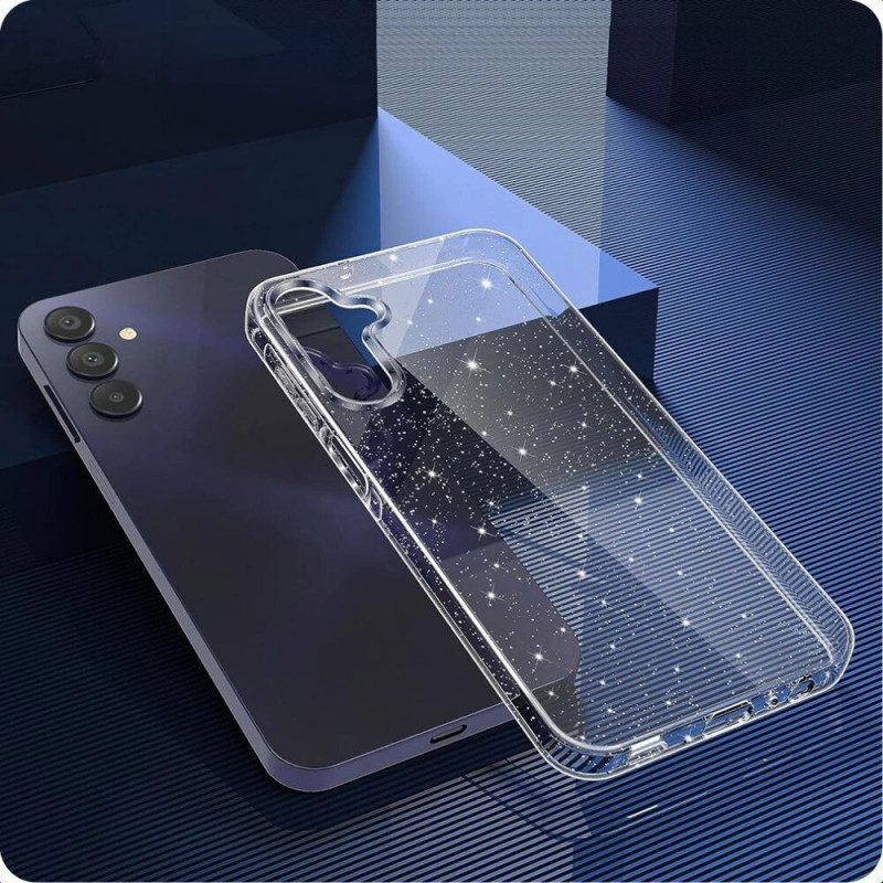 Tech-Protect FlexAir-hoesje voor Samsung Galaxy S25, transparant glitter