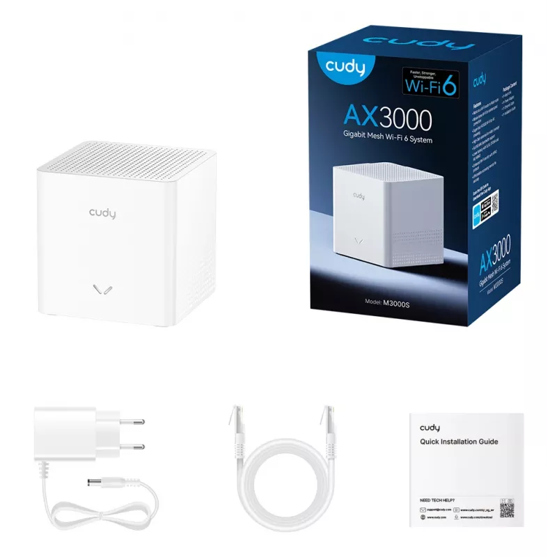CUDY M3000S AX3000 Wi-Fi 6 Mesh-systeem, 1-pack