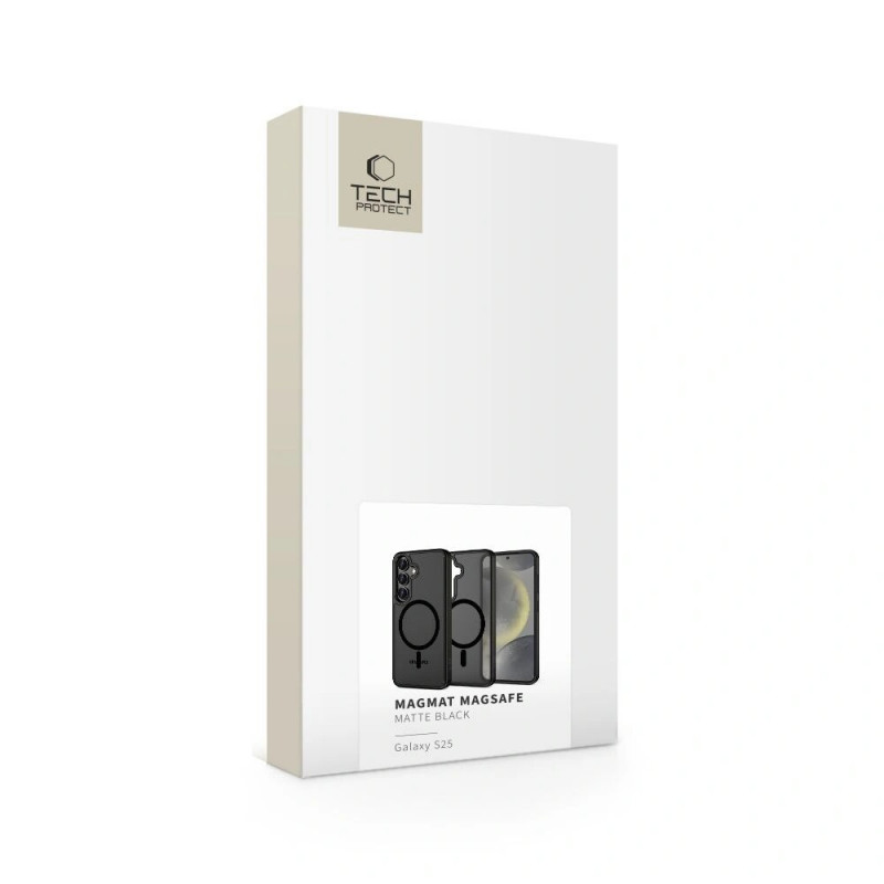 Tech-Protect Magmat MagSafe-hoesje voor Samsung Galaxy S25, mat zwart