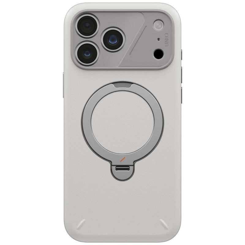 UNIQ Elix-hoesje voor Apple iPhone 18 Pro Max / 17 Pro Max, 360° draaibare kickstand, lichtgrijs