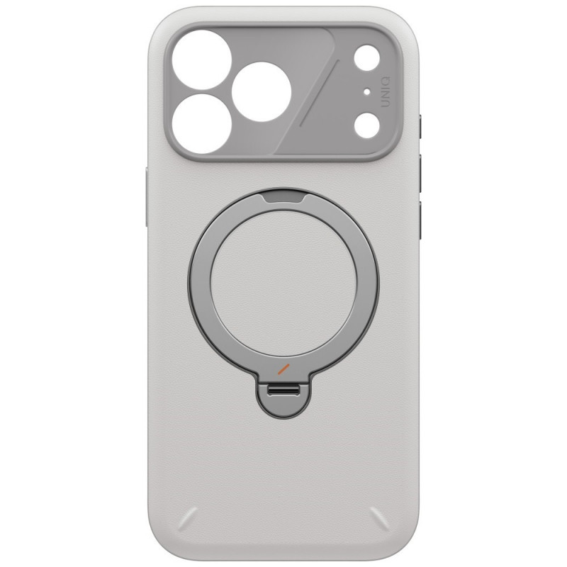 UNIQ Elix-hoesje voor Apple iPhone 18 Pro Max / 17 Pro Max, 360° draaibare kickstand, lichtgrijs