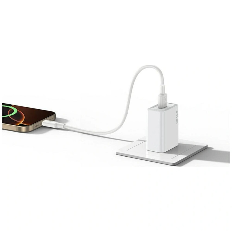 USAMS CC326 T69 USB-A wandlader, 10,5 W, 2,1 A, wit