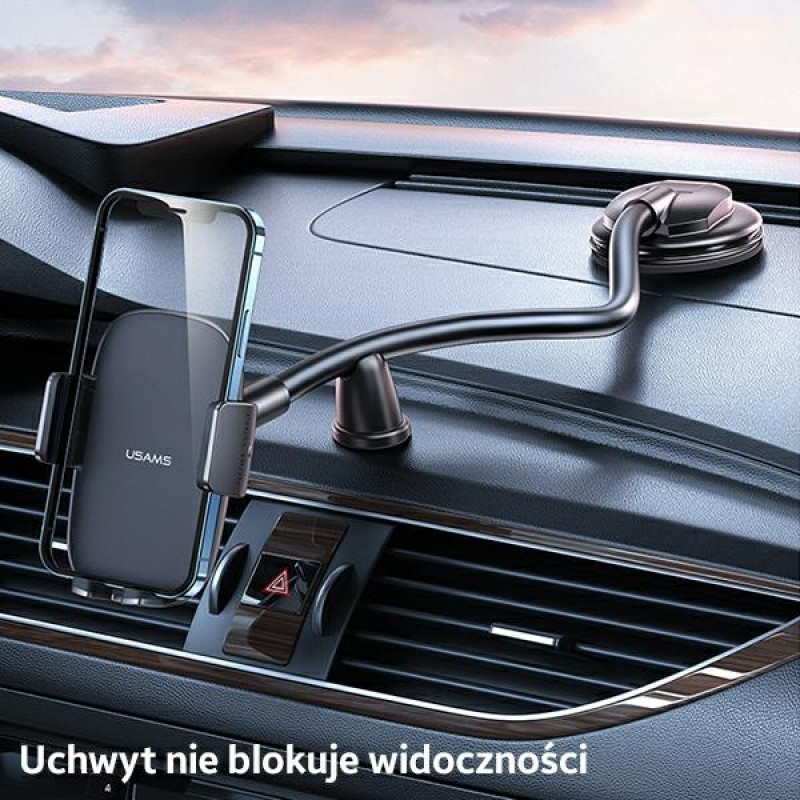 USAMS US-ZJ065 dashboard telefoonhouder voor in de auto met zuignap, zwart (ZJ065ZJ01)