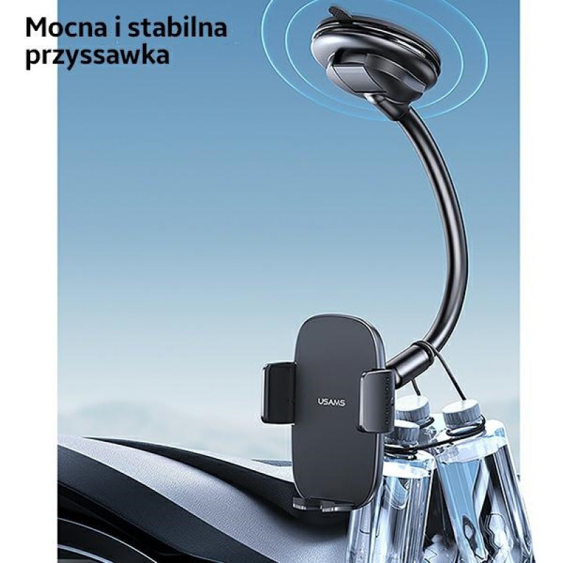 USAMS US-ZJ065 dashboard telefoonhouder voor in de auto met zuignap, zwart (ZJ065ZJ01)