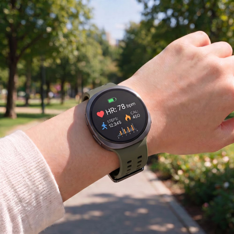 Tech-Protect Siliconen Air-band voor Samsung Galaxy Watch 8 / 9 / Classic 40 / 44 / 46 mm, olijfgroen