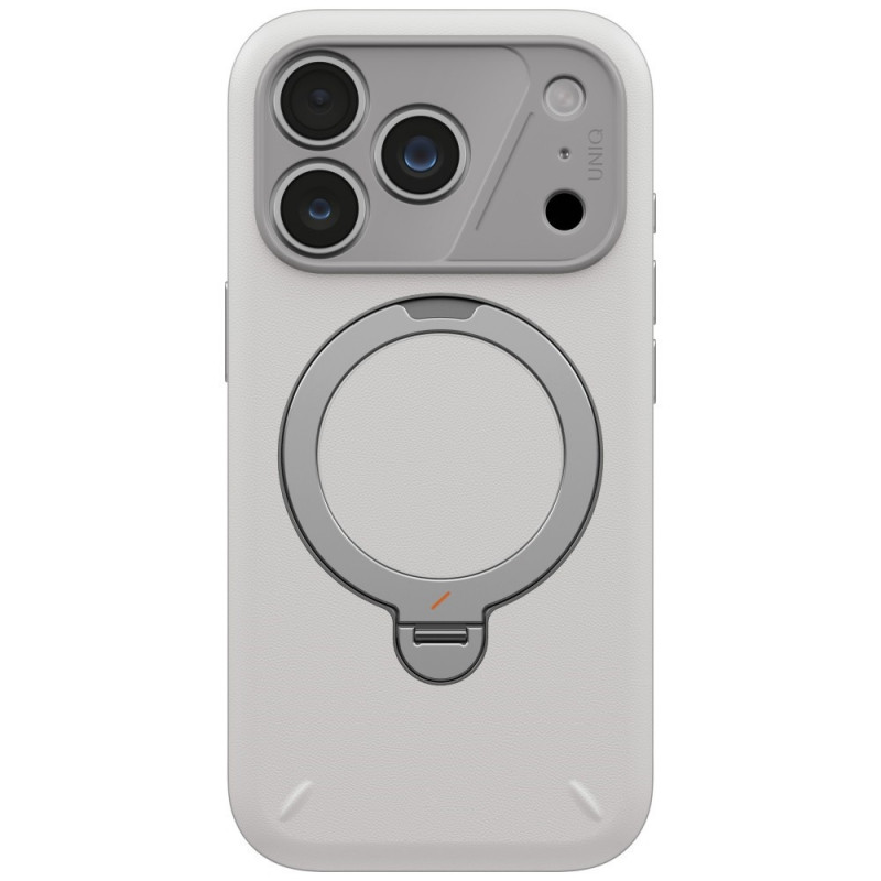 UNIQ Elix-hoesje voor Apple iPhone 18 Pro / 17 Pro, 360° draaibare kickstand, lichtgrijs