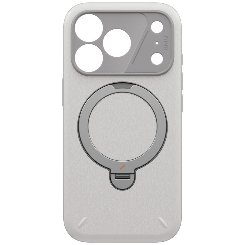 UNIQ Elix-hoesje voor Apple iPhone 18 Pro / 17 Pro, 360° draaibare kickstand, lichtgrijs