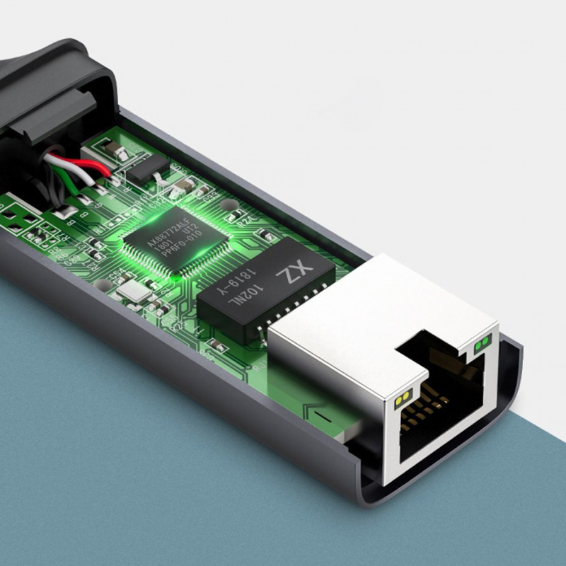 Ugreen CM199 USB-C naar RJ45 Gigabit Ethernet netwerkadapter, 1000 Mbps, grijs