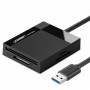 Ugreen CR125 USB 3.0-kaartlezer, SD / microSD / CF / MS, zwart