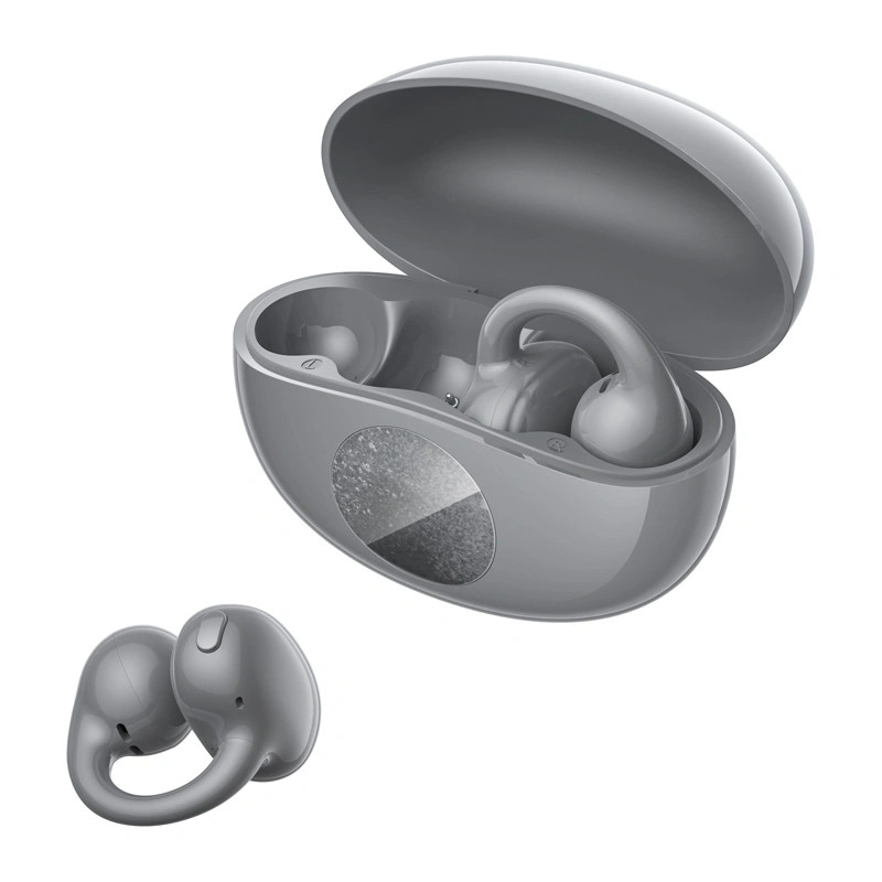 QCY Crossky C50i draadloze open-ear oordopjes, Bluetooth 6.0, grijs