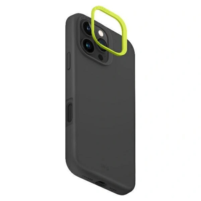 UNIQ Lino Hue-hoesje voor Apple iPhone 16 Pro, Magclick-opladen, antracietgrijs