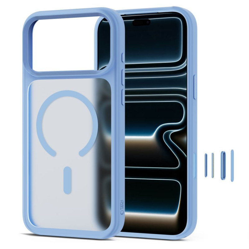 Tech-Protect Magmat MagSafe CC-hoesje voor Apple iPhone 17 Pro / 18 Pro, mat lichtblauw