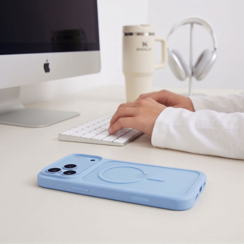Tech-Protect Magmat MagSafe CC-hoesje voor Apple iPhone 17 Pro / 18 Pro, mat lichtblauw