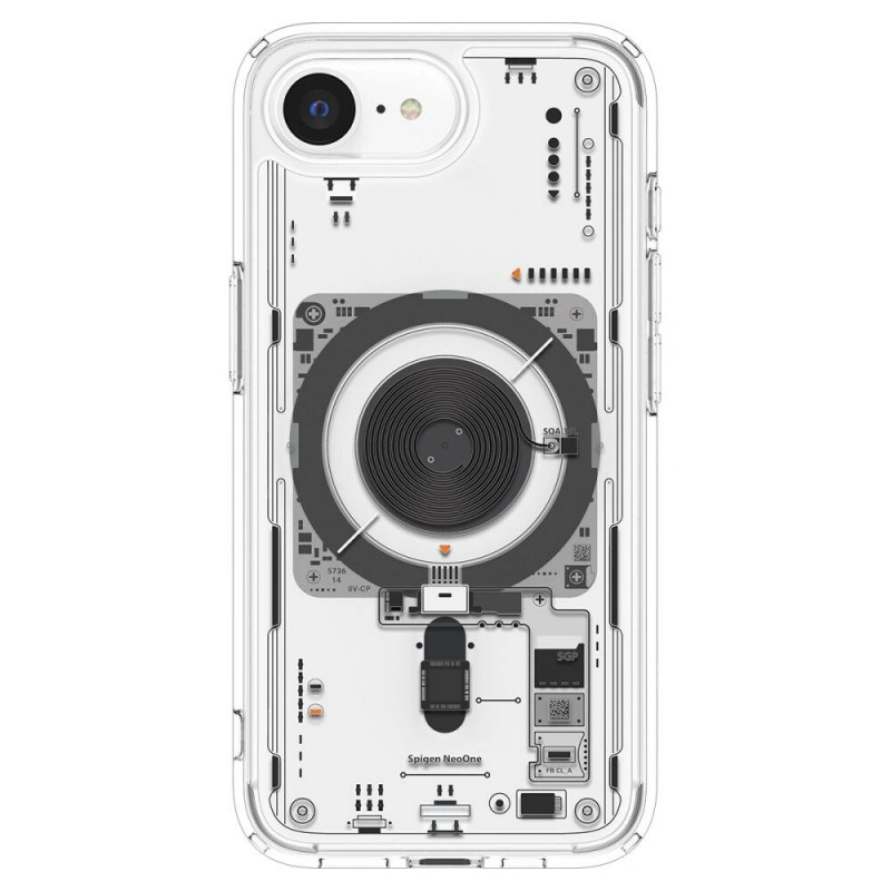 Spigen Ultra Hybrid Mag MagSafe-hoesje voor Apple iPhone 17e / 16e, Neo One, transparant