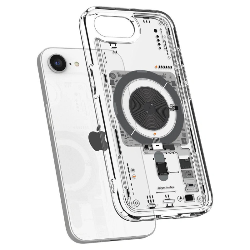 Spigen Ultra Hybrid Mag MagSafe-hoesje voor Apple iPhone 17e / 16e, Neo One, transparant