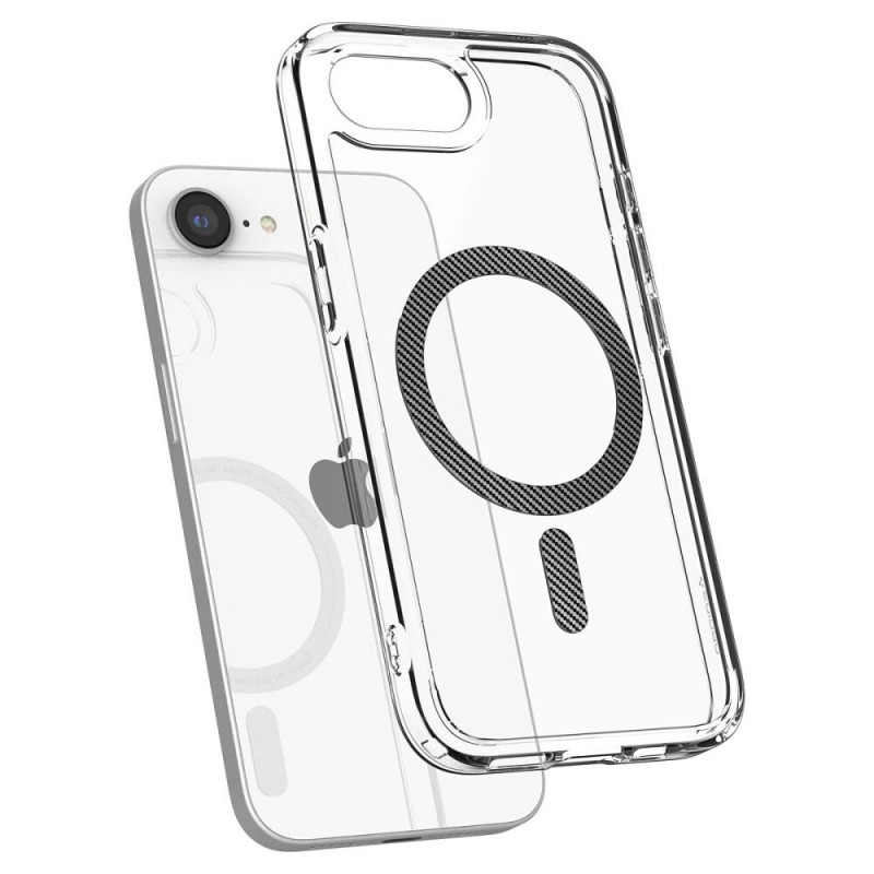 Spigen Ultra Hybrid Mag MagSafe-hoesje voor Apple iPhone 17e / 16e, Carbon Fiber