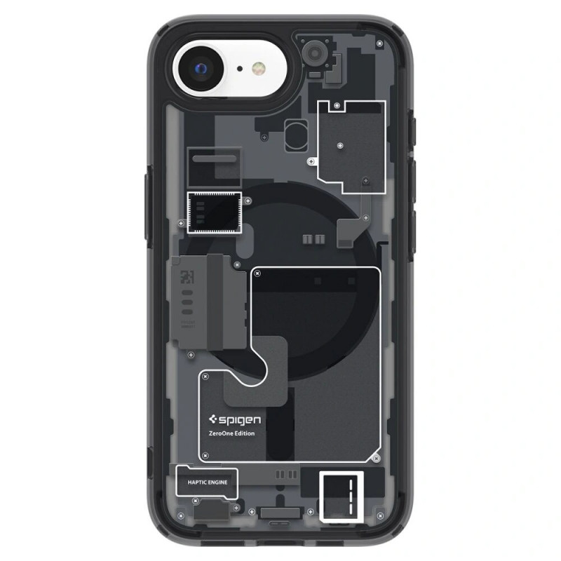 Spigen Ultra Hybrid Mag MagSafe-hoesje voor Apple iPhone 17e / 16e, Zero One Black