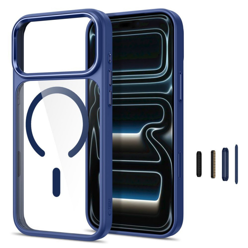 Tech-Protect Magmat MagSafe CC-hoesje voor Apple iPhone 17 Pro / 18 Pro, Deep Blue / transparant