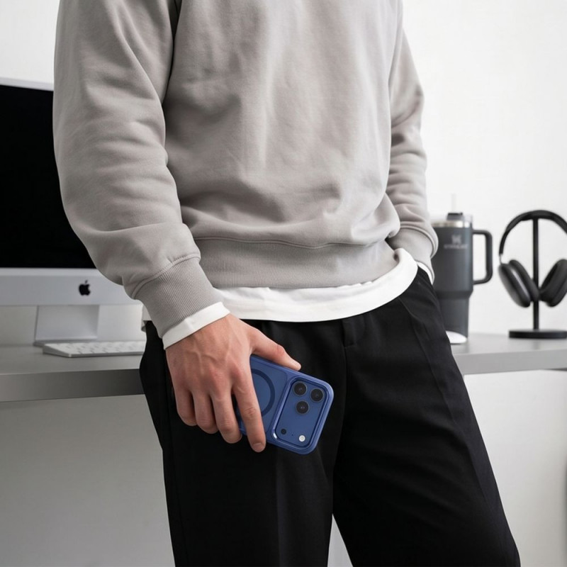 Tech-Protect Magmat MagSafe CC-hoesje voor Apple iPhone 17 Pro / 18 Pro, Deep Blue / transparant