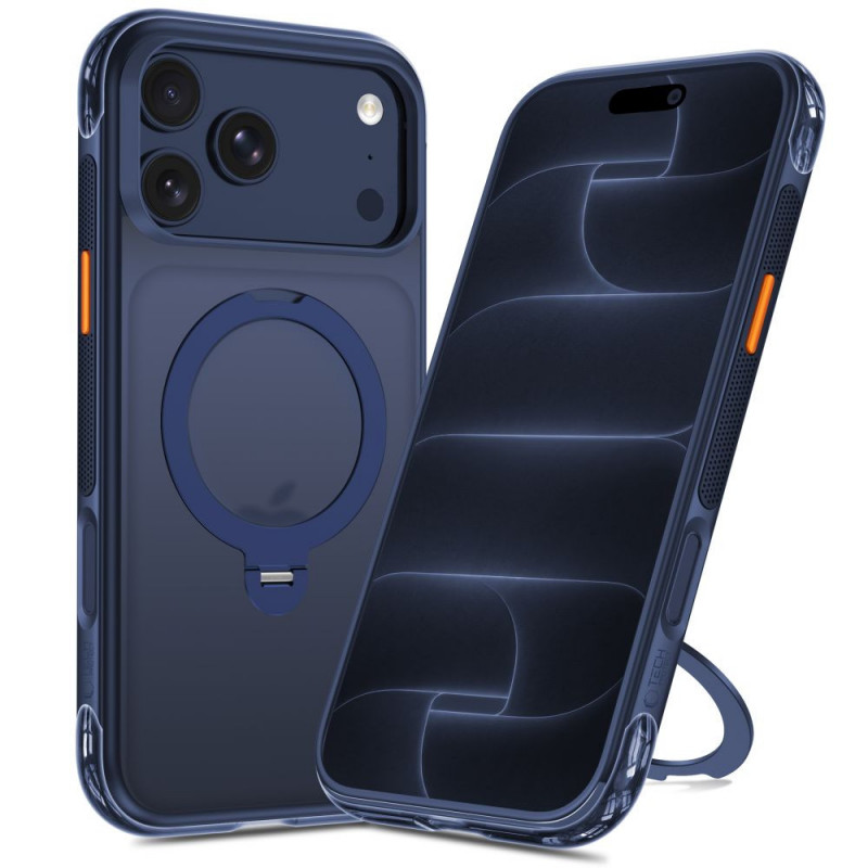 Tech-Protect MagAir Stand MagSafe CC-hoesje voor Apple iPhone 17 Pro Max / 18 Pro Max, mat Deep Blue