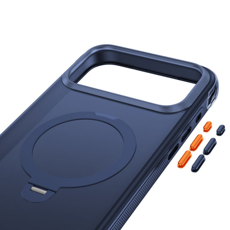 Tech-Protect MagAir Stand MagSafe CC-hoesje voor Apple iPhone 17 Pro Max / 18 Pro Max, mat Deep Blue