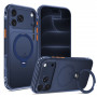 Tech-Protect MagAir Stand MagSafe CC-hoesje voor Apple iPhone 17 Pro / 18 Pro, mat Deep Blue