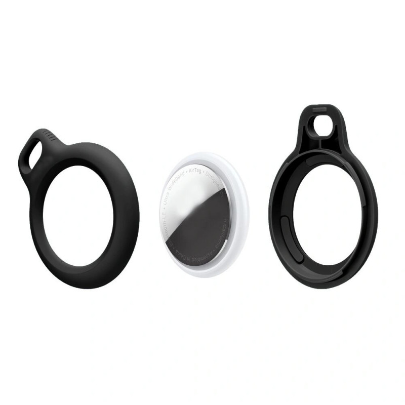 Tech-Protect Rough Chain sleutelhangerhoesje voor Apple AirTag, zwart (2 stuks)