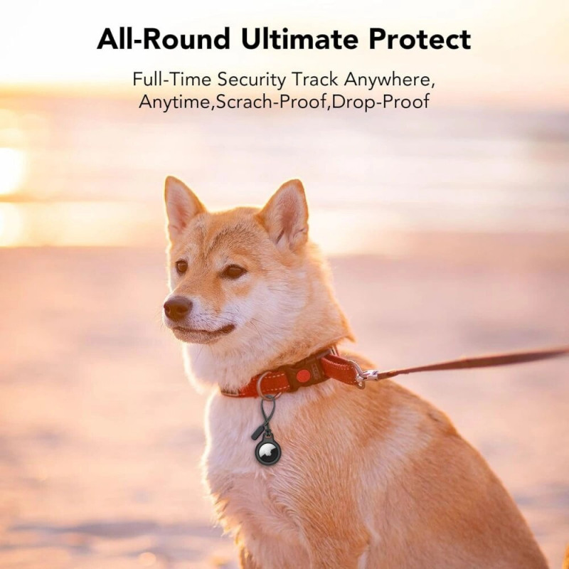 Tech-Protect Rough Chain sleutelhangerhoesje voor Apple AirTag, zwart (2 stuks)