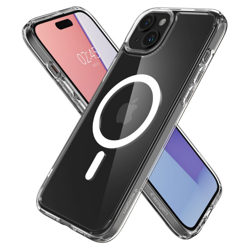 Spigen Ultra Hybrid Mag-hoesje met MagSafe voor Apple iPhone 15, wit
