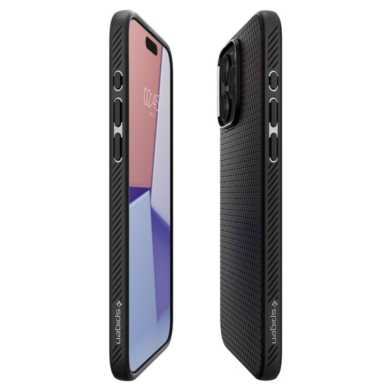 Spigen Liquid Air-hoesje voor Apple iPhone 15 Pro, mat zwart