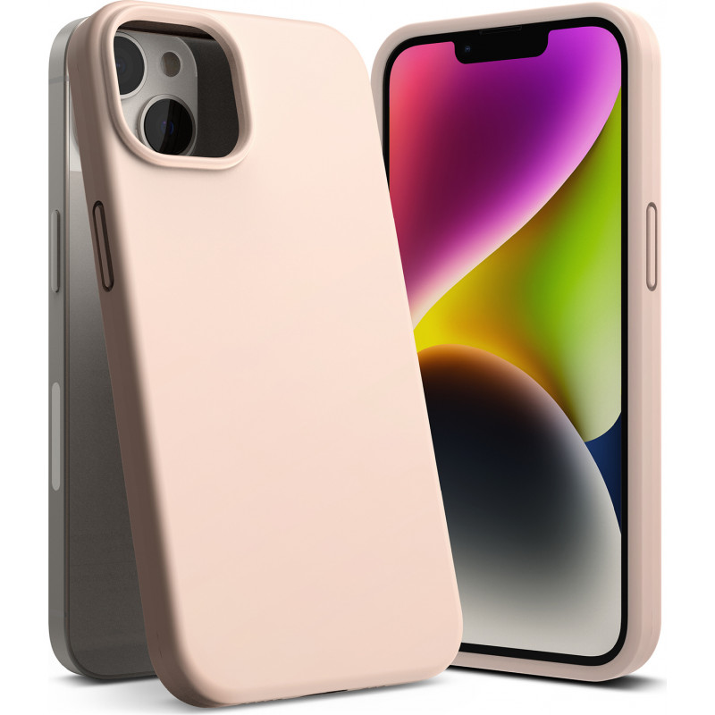 Ringke siliconenhoesje voor Apple iPhone 14 Plus / 15 Plus, Pink Sand
