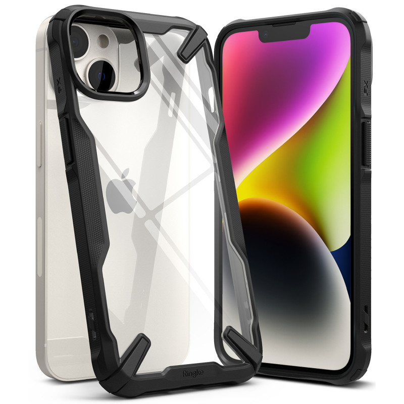 Ringke Fusion-X Design hoesje voor Apple iPhone 14 Plus / 15 Plus, zwart