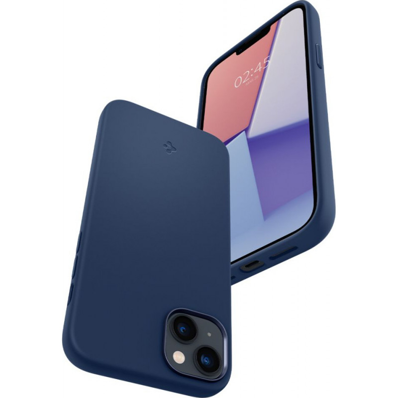 Spigen Silicone Fit Mag (ACS04921) MagSafe-hoesje voor Apple iPhone 14 Plus / 15 Plus, marineblauw