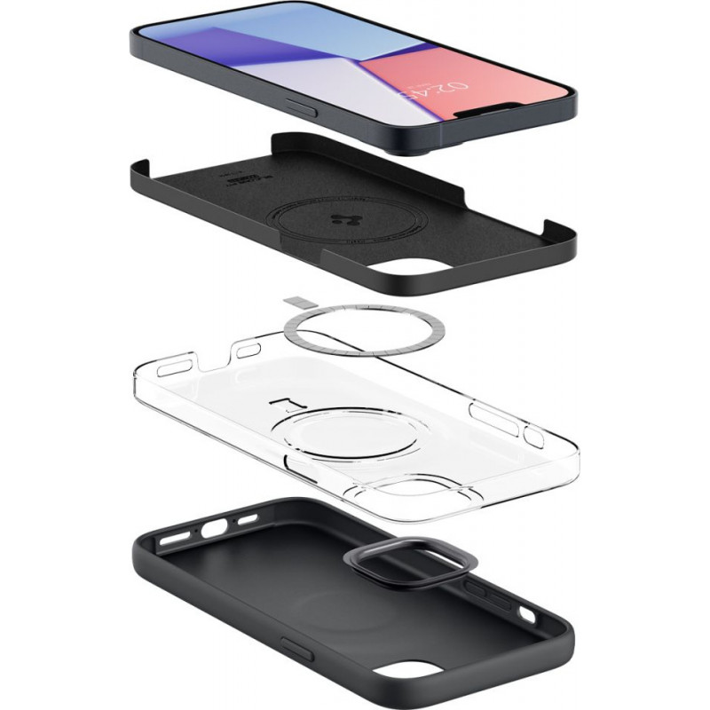 Spigen Silicone Fit Mag (ACS04920) MagSafe-hoesje voor Apple iPhone 14 Plus / 15 Plus, zwart