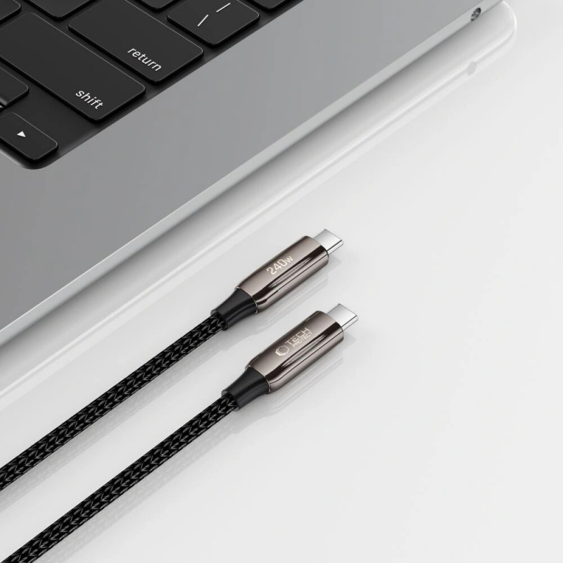 Tech-Protect UB10T Ultraboost USB-C / USB-C-kabel PD240W/QC4.0, 100 cm, zwart