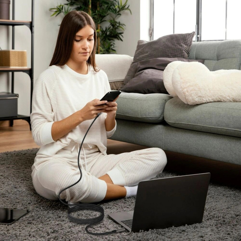 Tech-Protect UB10T Ultraboost USB-C / USB-C-kabel PD240W/QC4.0, 200 cm, zwart